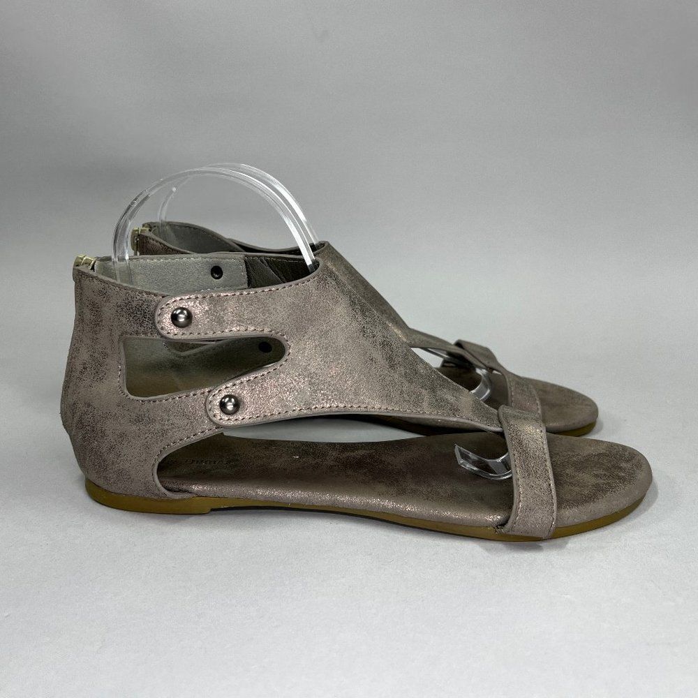 Pierre Dumas Adele Sandals Women's Size 9 Gladiator T Strap‎ Zip Sandals